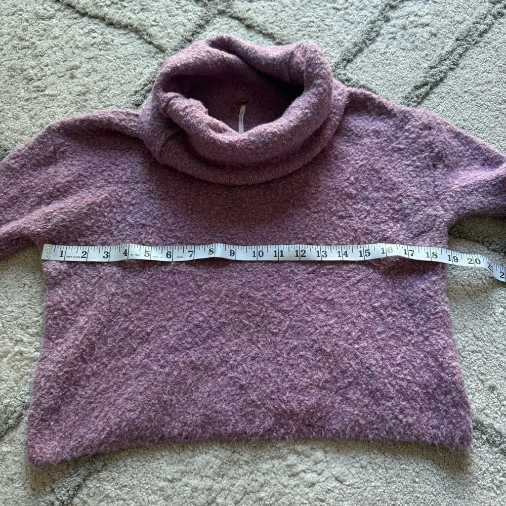 Free People Stormy Pullover Sweater Lavender purple cowl neck wool blend small